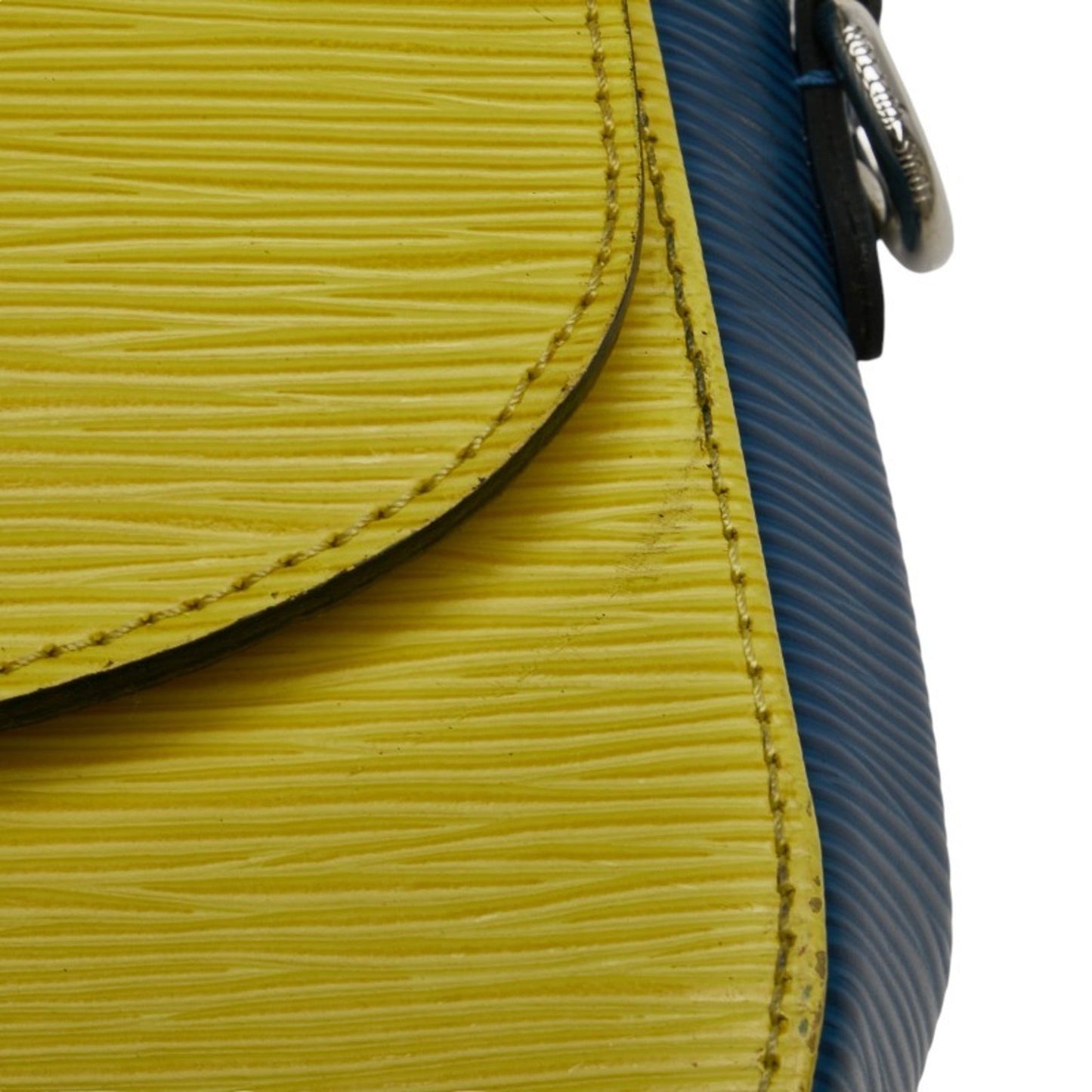 Louis Vuitton Dark Blue Yellow Leather Handbag Shoulder Bag
