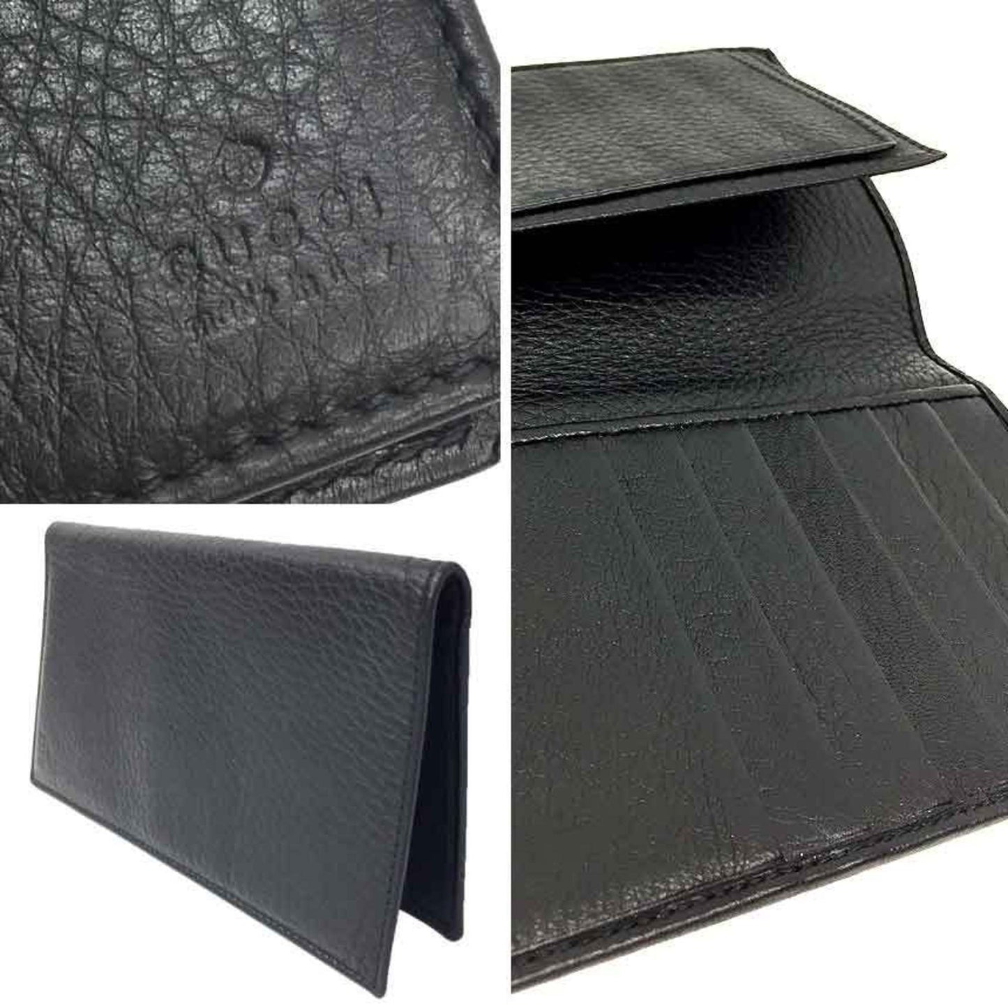 Gucci Black Leather Long Bill Wallet (Bi-Fold)