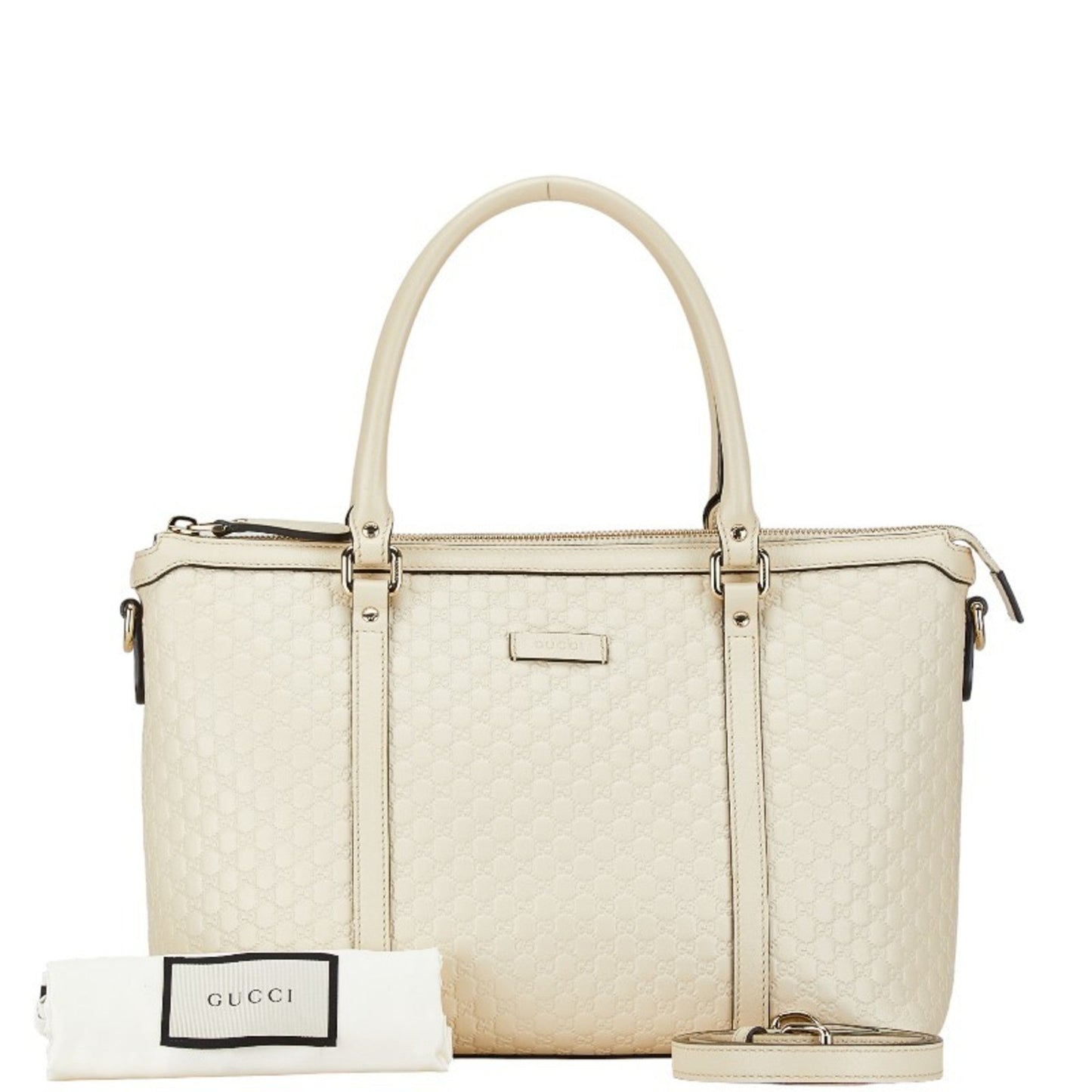 Gucci White Leather Handbag Shoulder Bag ()