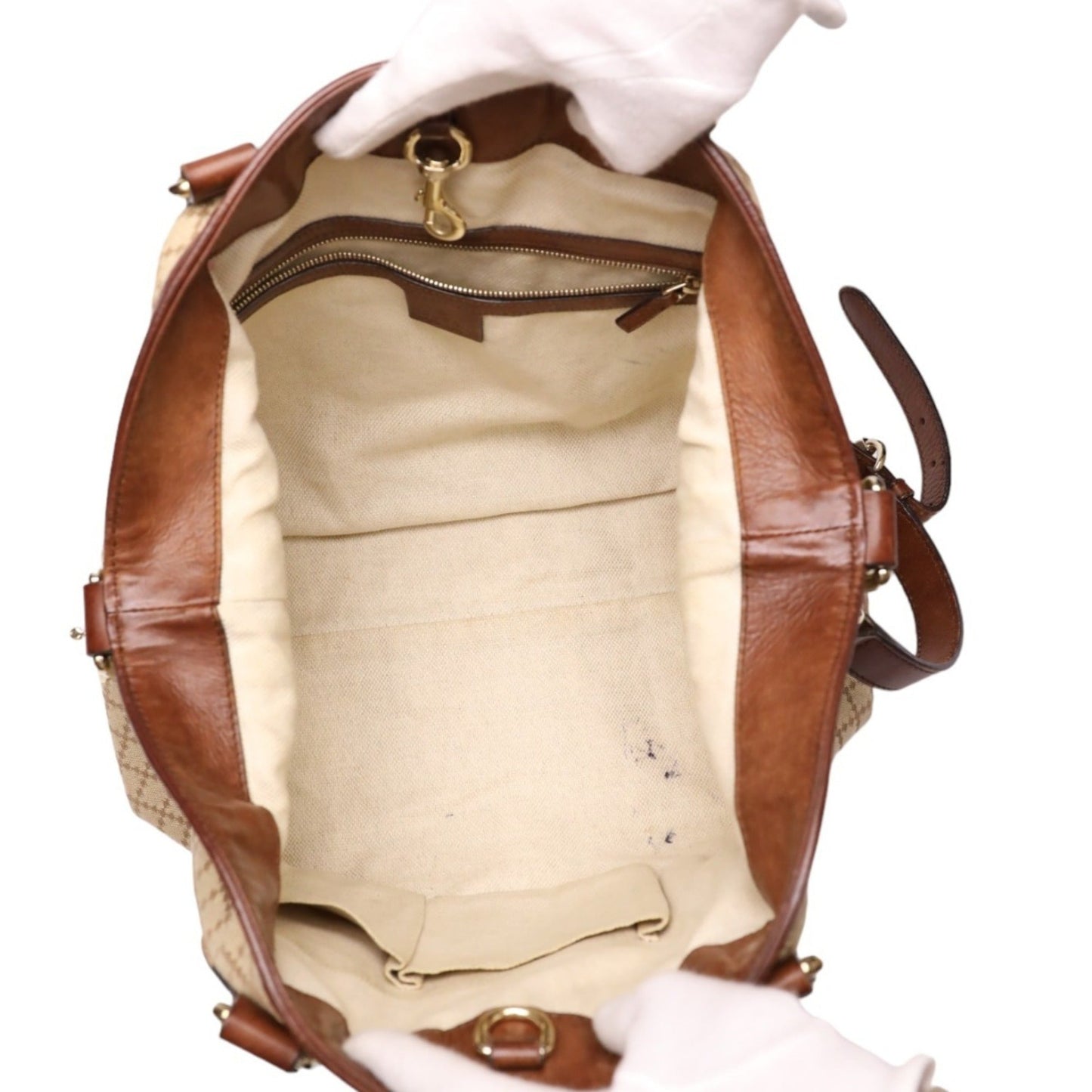 Gucci Brown Canvas Shoulder Bag Tote Bag