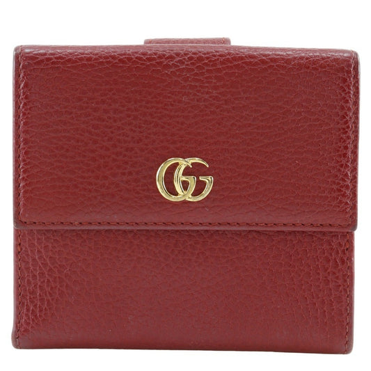 Gucci Red Color Leather Wallet (Bi-Fold) ()