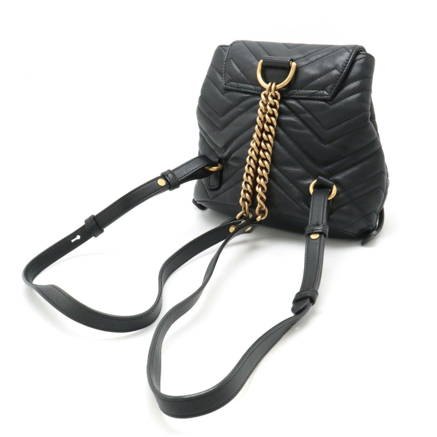 Gucci Gg Marmont Black Leather Backpack