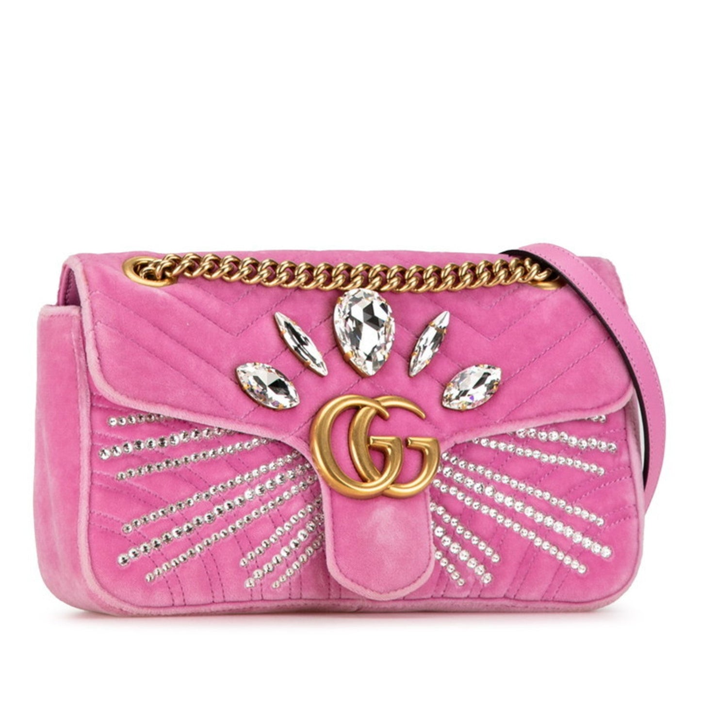 Gucci Pink Velvet Shoulder Bag