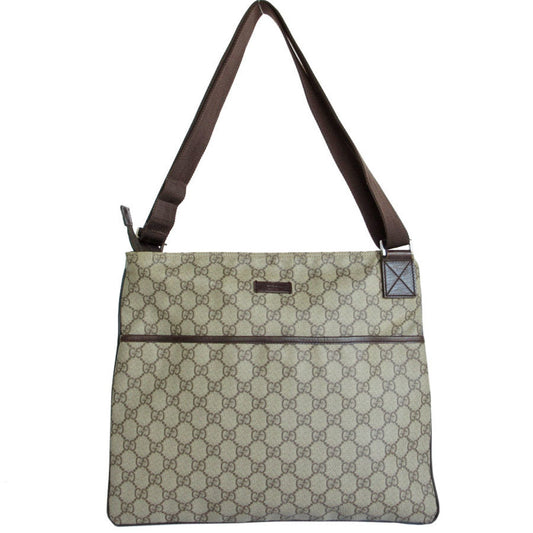 Gucci Beige Brown Pvc Shoulder Bag ()