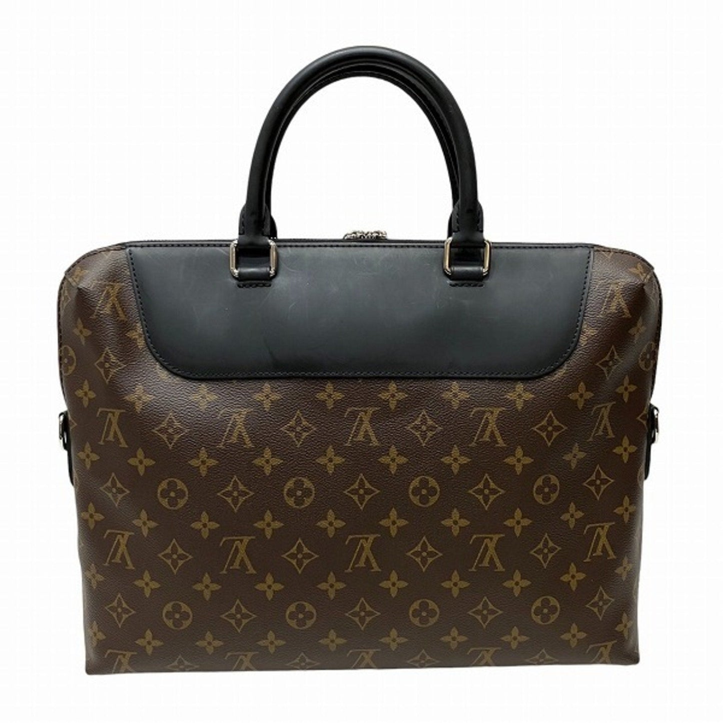 Louis Vuitton Black Brown Leather Handbag Shoulder Bag