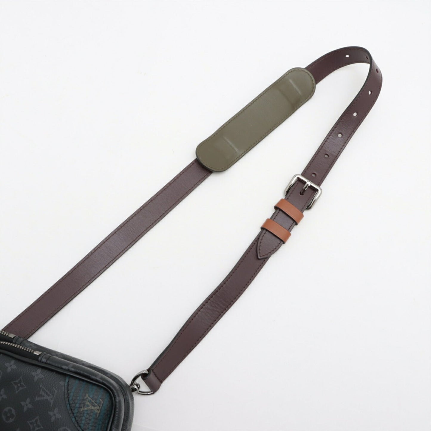 Louis Vuitton Black Leather Coated Canvas Shoulder Bag