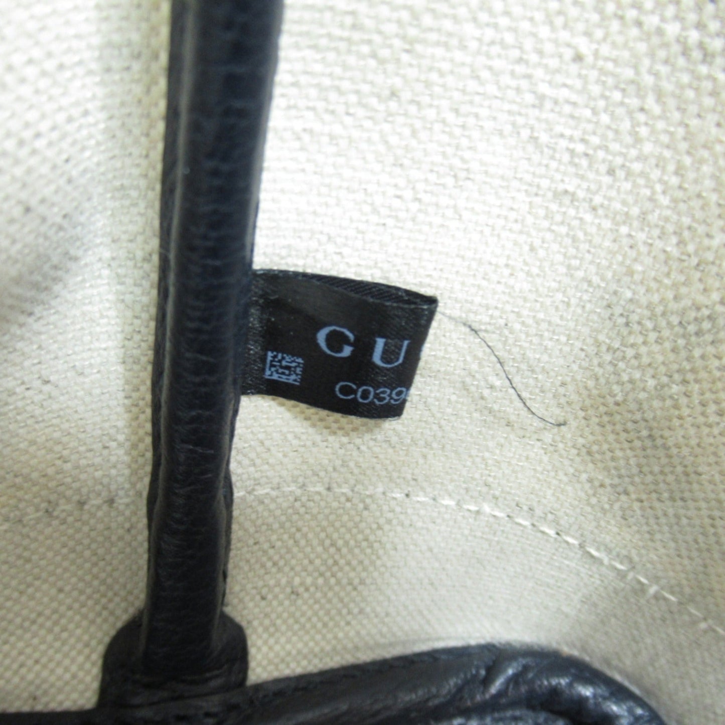 Gucci Gg Canvas Beige Black Gg Canvas Leather Tote Bag