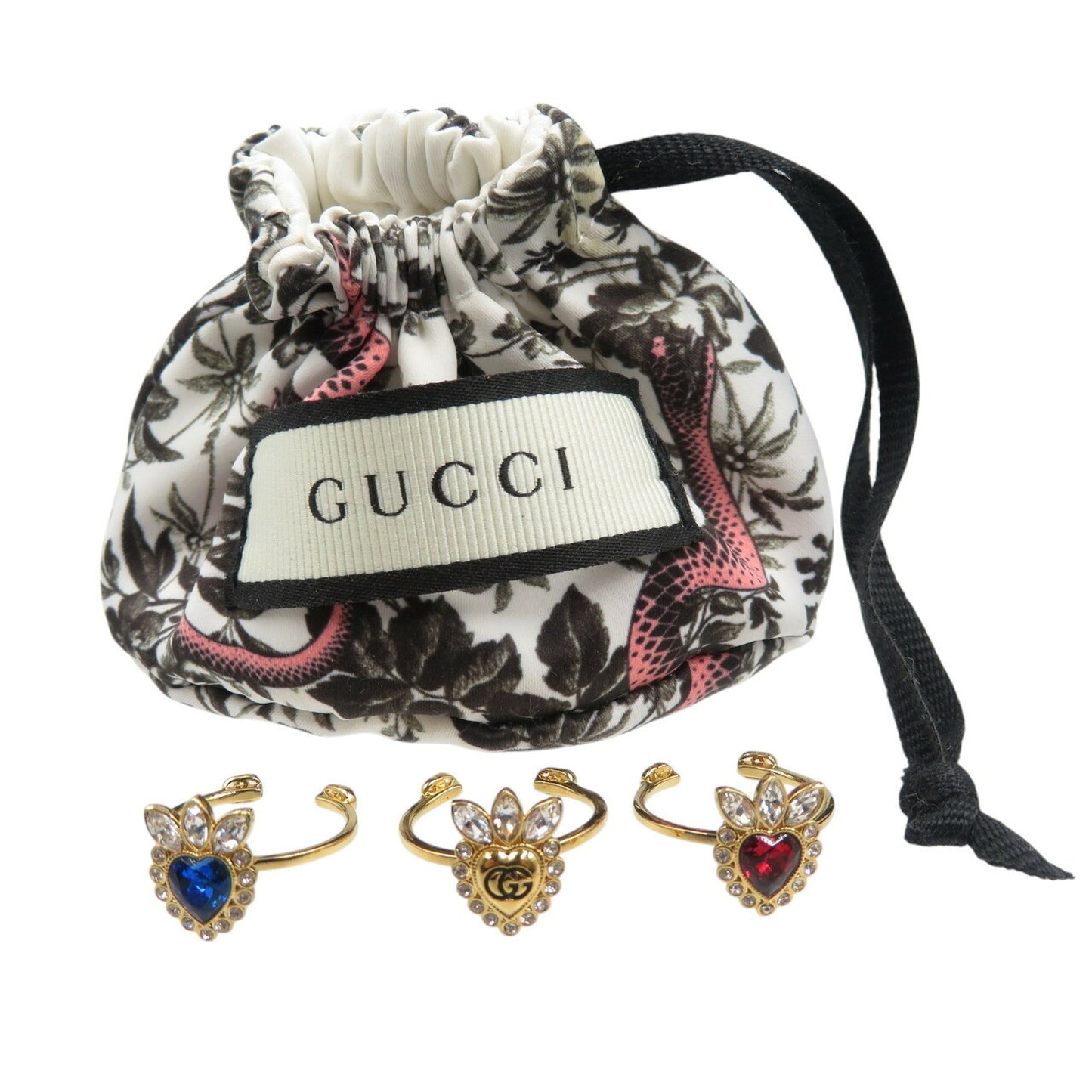 Gucci Blue Gold Red Color Gold Plating Band Ring