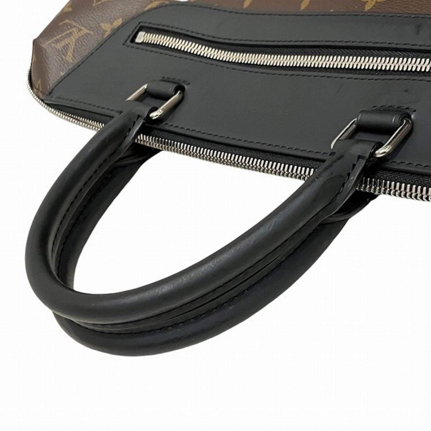 Louis Vuitton Black Brown Leather Handbag Shoulder Bag