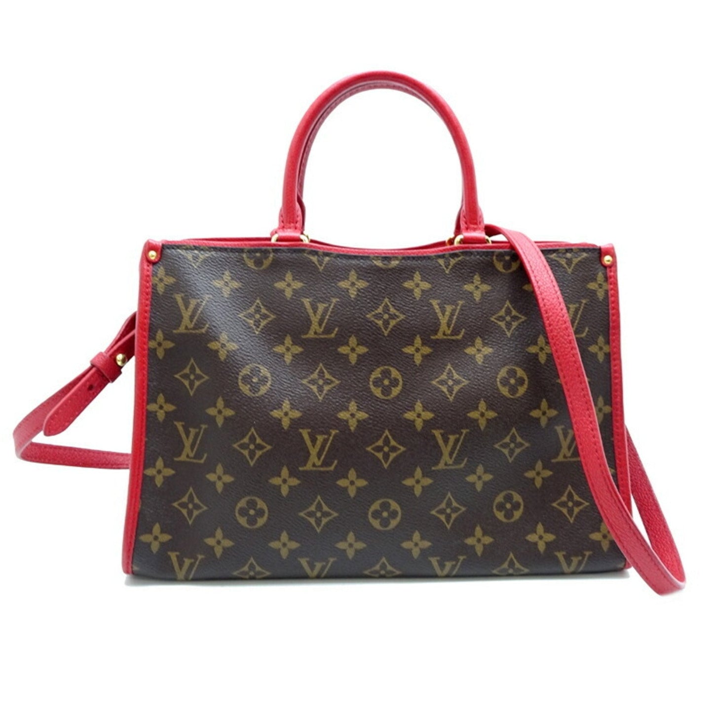 Louis Vuitton Brown Cerise Red Color Monogram Shoulder Bag