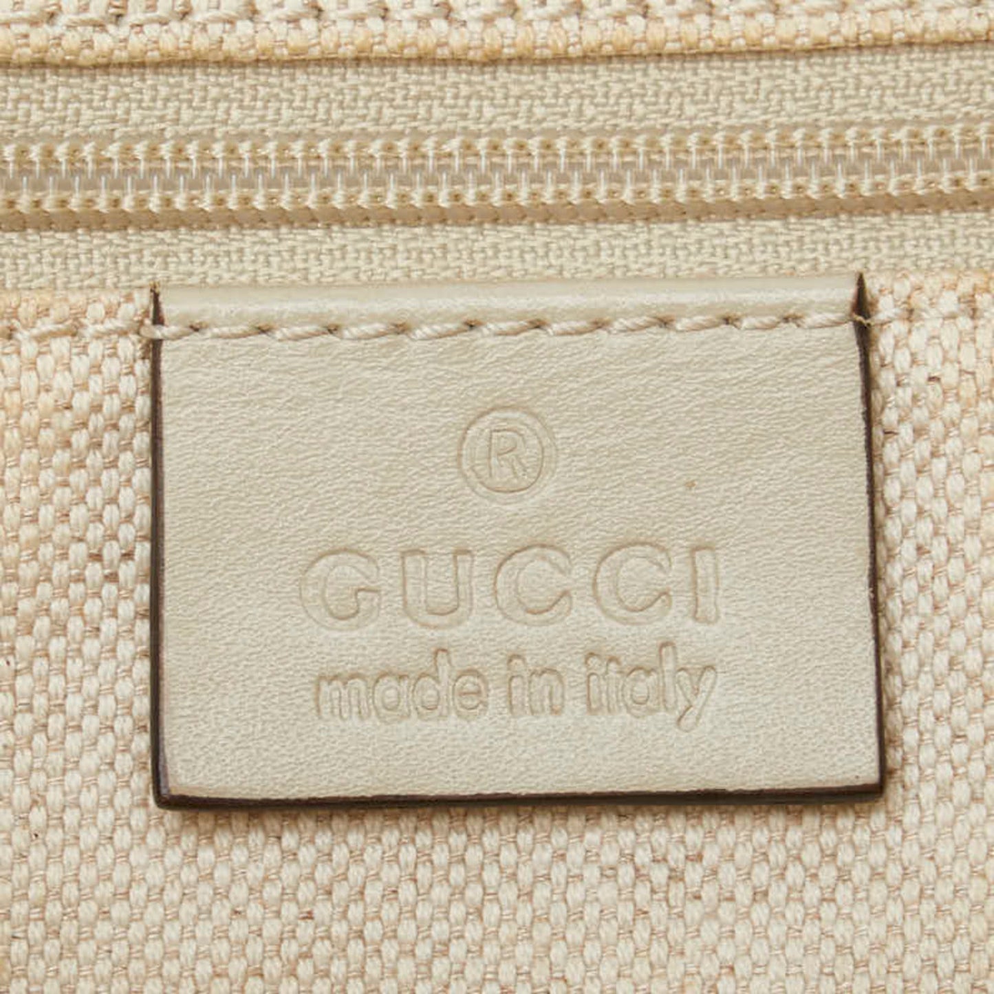 Gucci Gg Canvas Beige White Canvas Leather Handbag Shoulder Bag