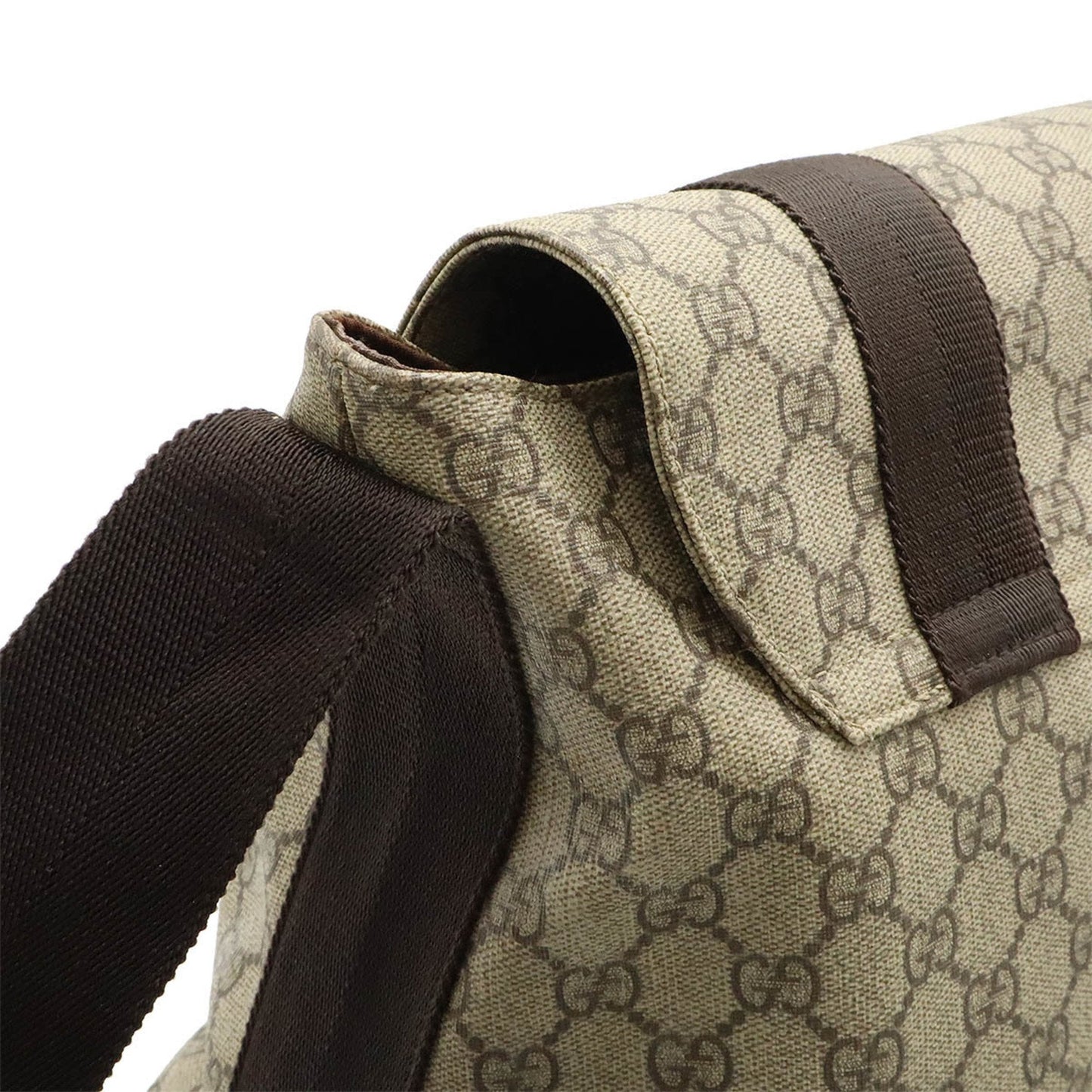 Gucci Gg Plus Beige Dark Brown Pvc Leather Shoulder Bag