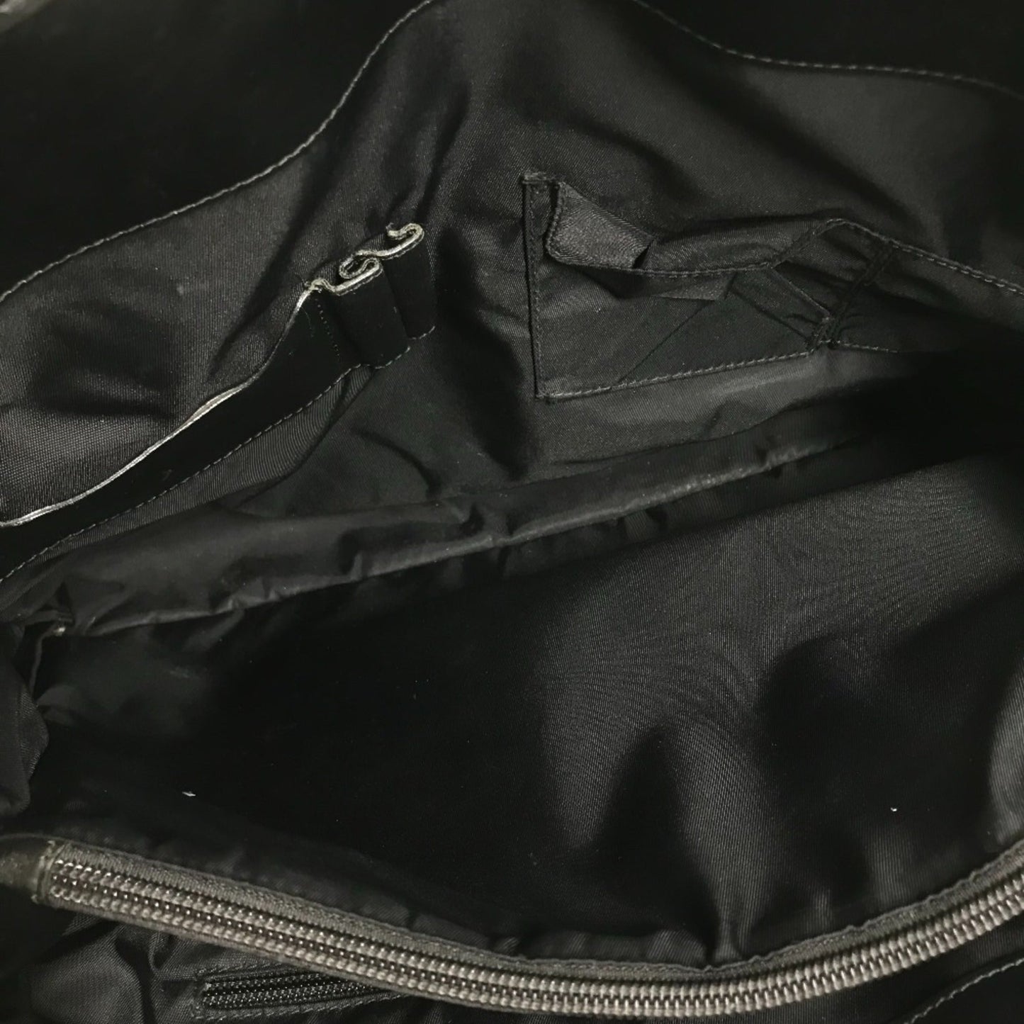 Gucci Black Nylon Leather Handbag Tote Bag