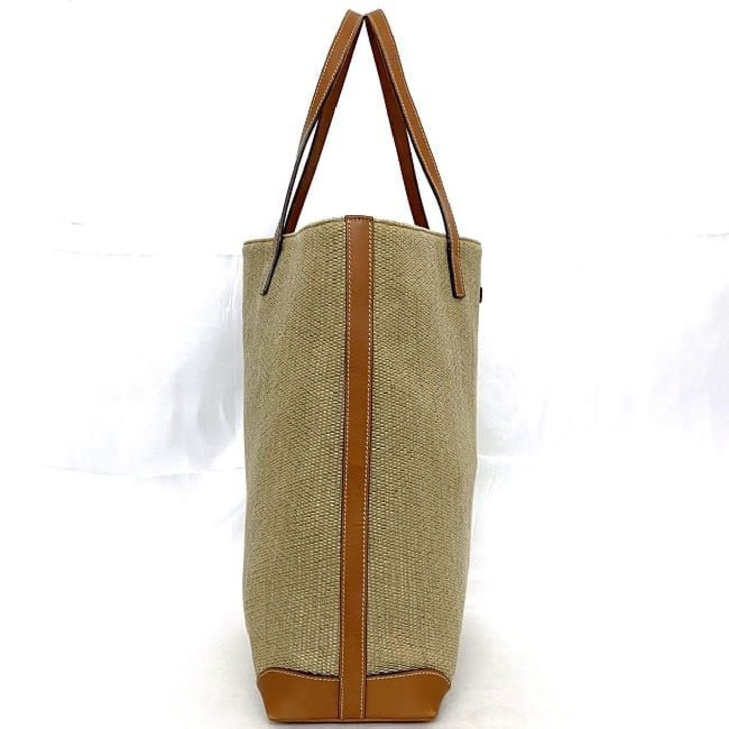 Gucci Beige Brown Coated Canvas Leather Tote Bag