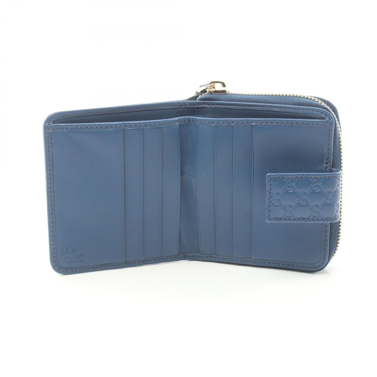 Gucci Microguccissima Blue Leather Wallet (Bi-Fold)