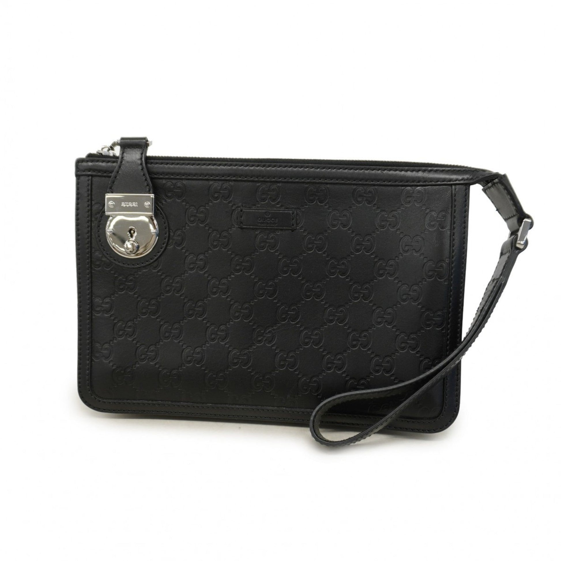 Gucci Black Leather Clutch Bag ()