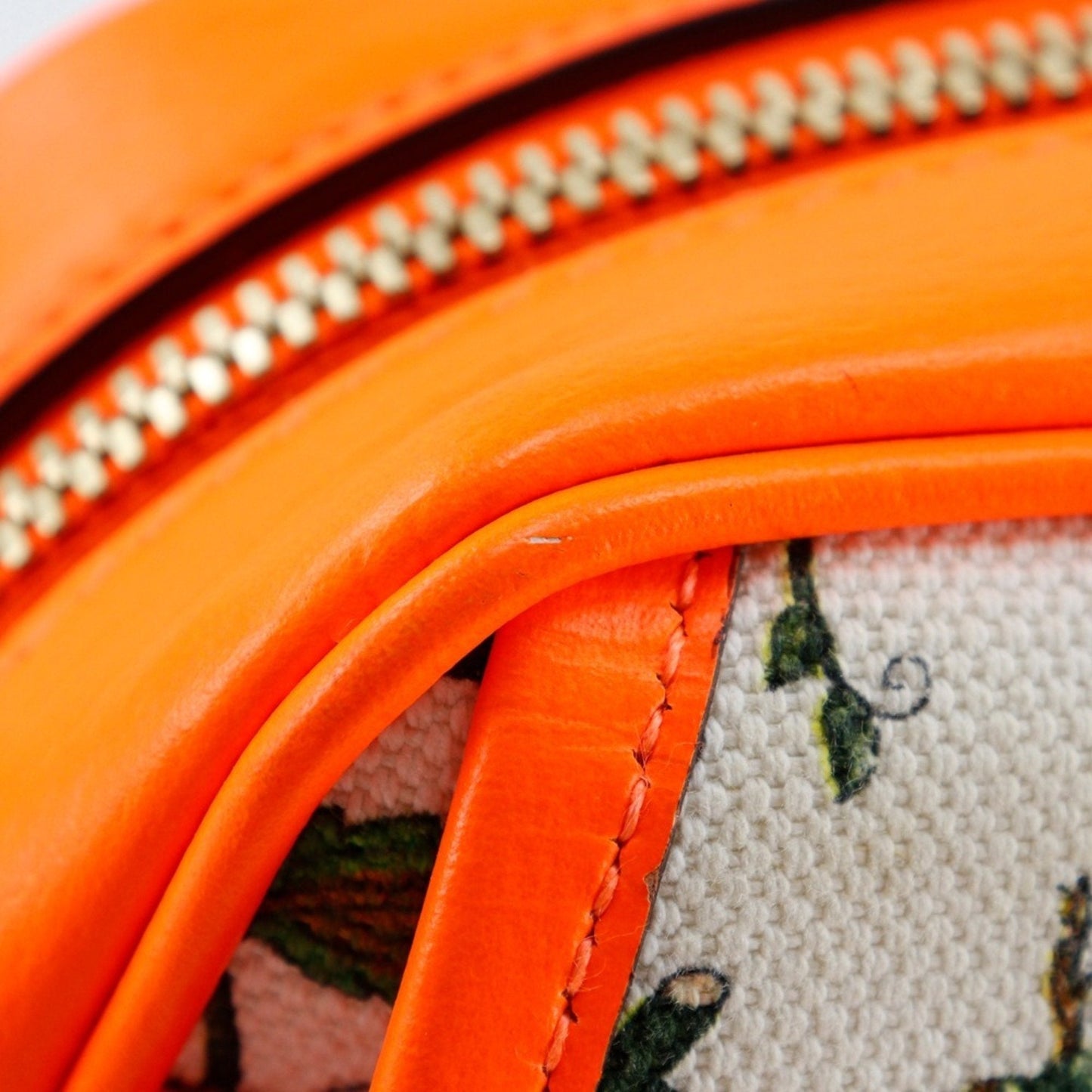 Gucci Orange Canvas Leather Shoulder Bag