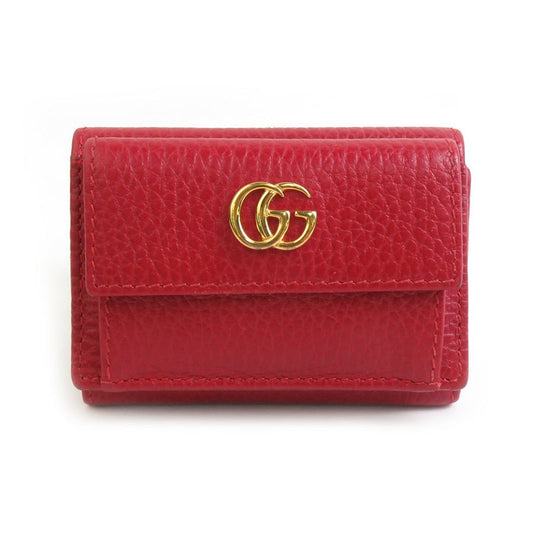 Gucci Red Color Leather Wallet (Tri-Fold) ()