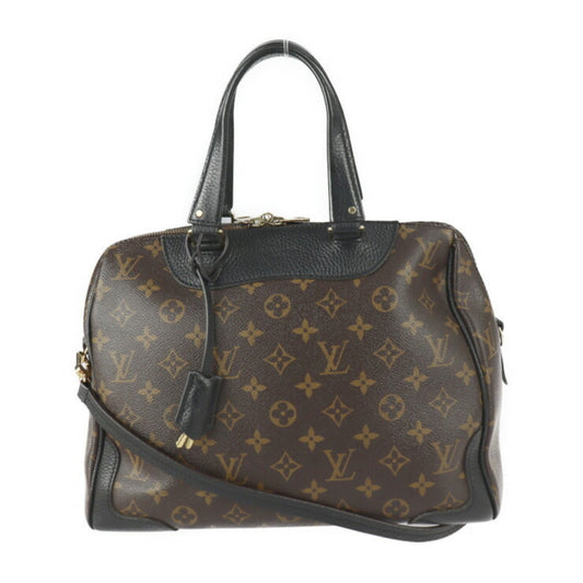 Louis Vuitton Black Brown Monogram Monogram Leather Boston Bag Handbag Shoulder Bag Tote Bag ()