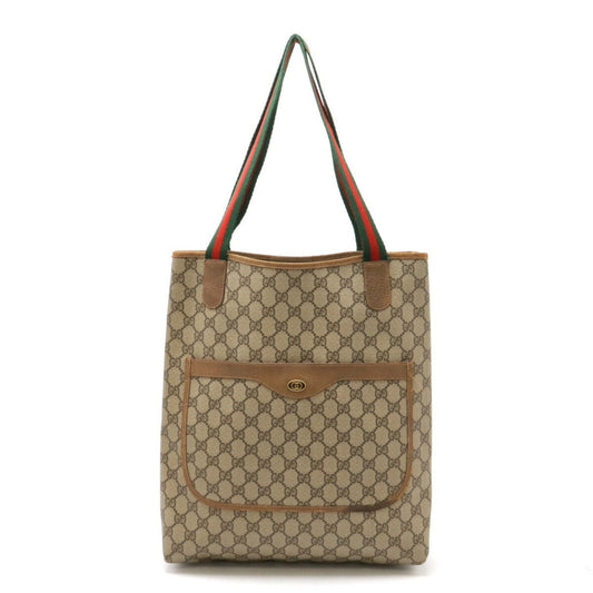 Gucci Brown Green Red Color Pvc Leather Shoulder Bag Tote Bag