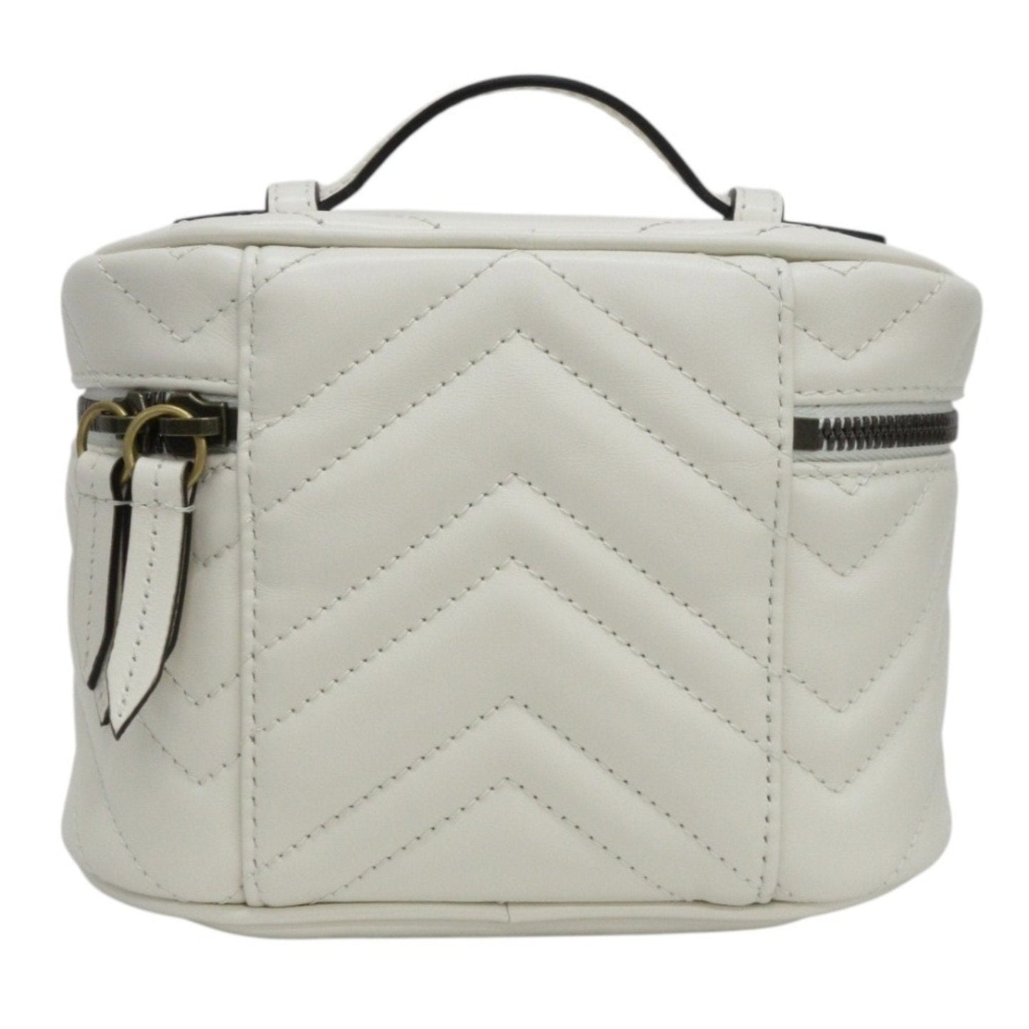 Gucci White Leather Pouch Vanity Bag