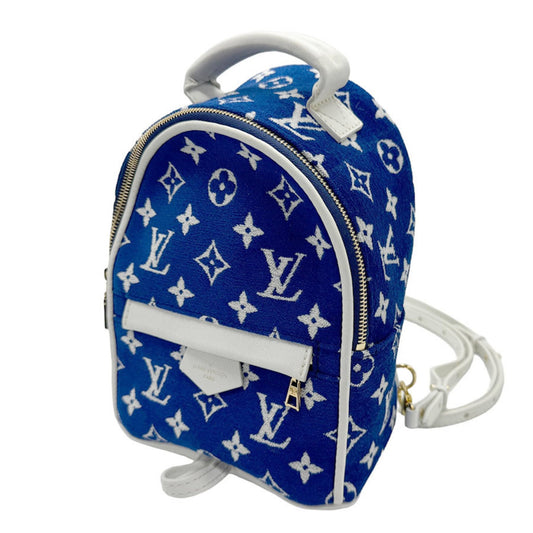 Louis Vuitton Blue White Velvet Leather Backpack ()