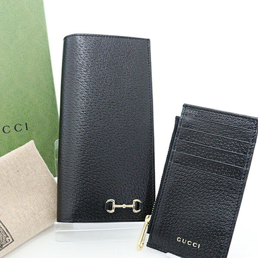 Gucci Black Leather Long Wallet (Bi-Fold) ()