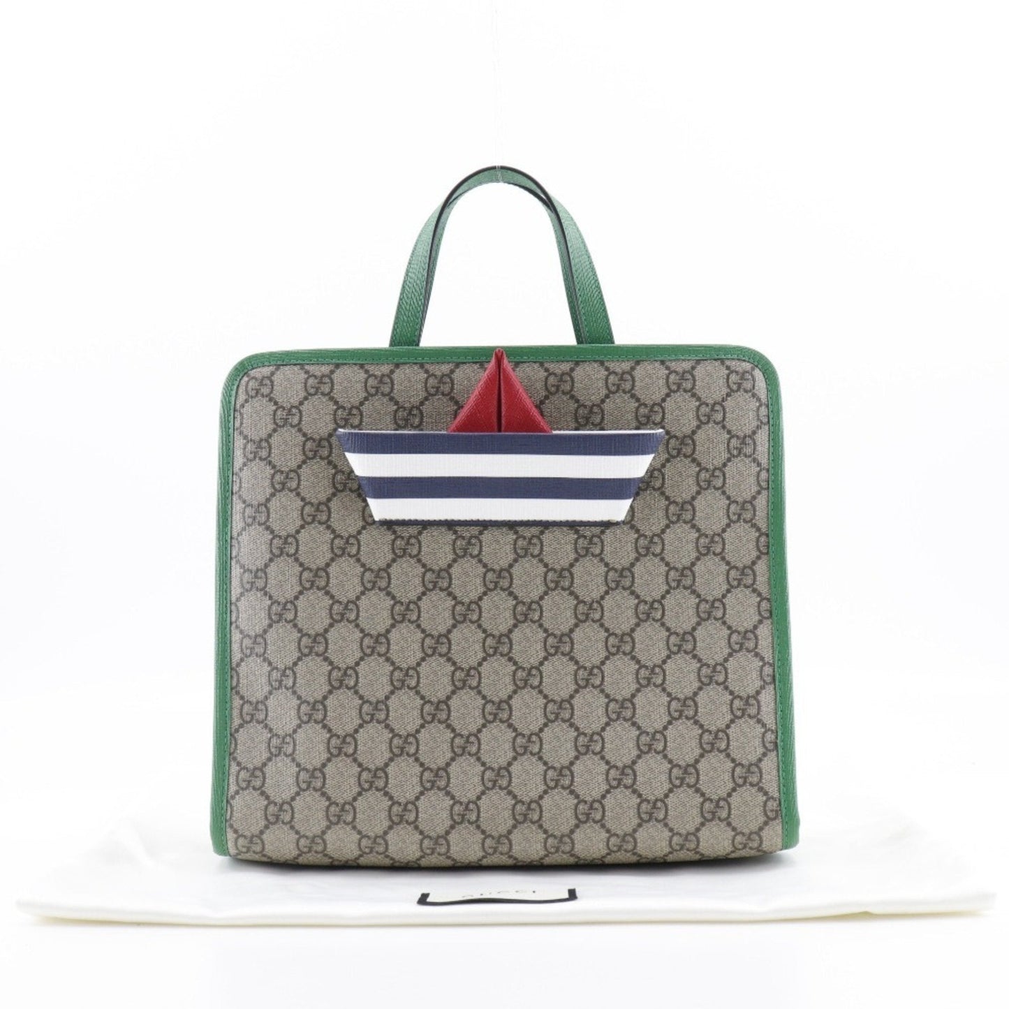 Gucci Brown Green Gg Supreme Canvas Handbag Tote Bag