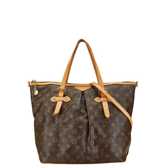 Louis Vuitton Brown Pvc Leather Shoulder Bag Tote Bag ()