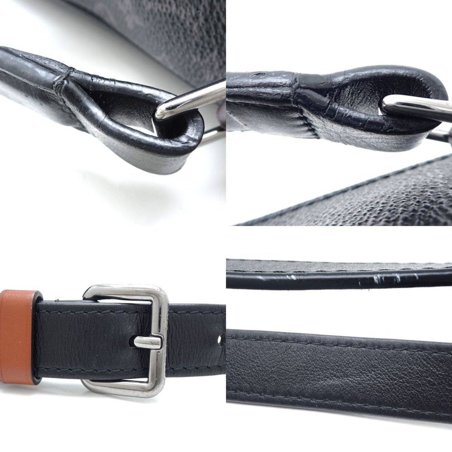 Louis Vuitton Black Canvas Leather Shoulder Bag