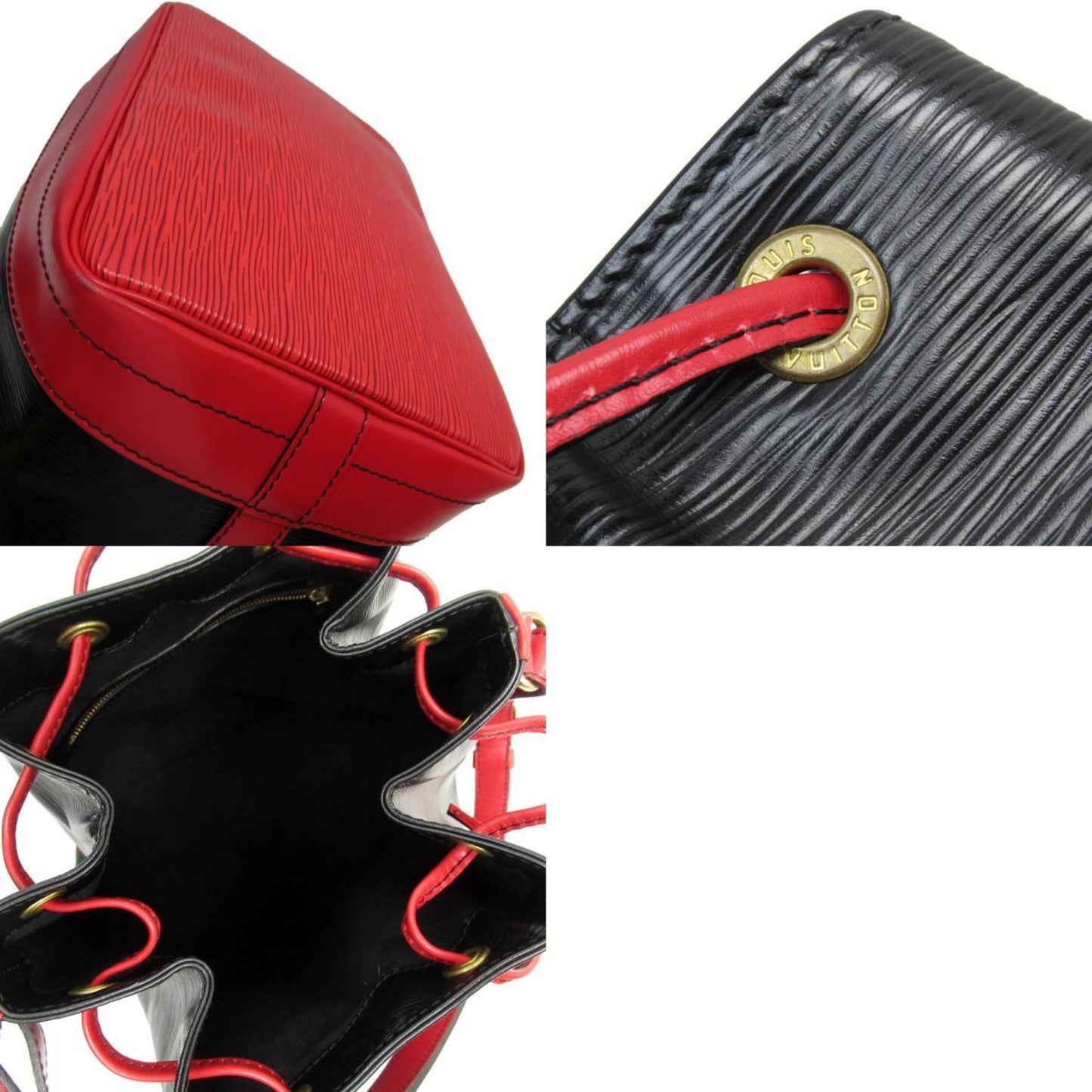 Louis Vuitton Black Red Color Epi Leather Shoulder Bag