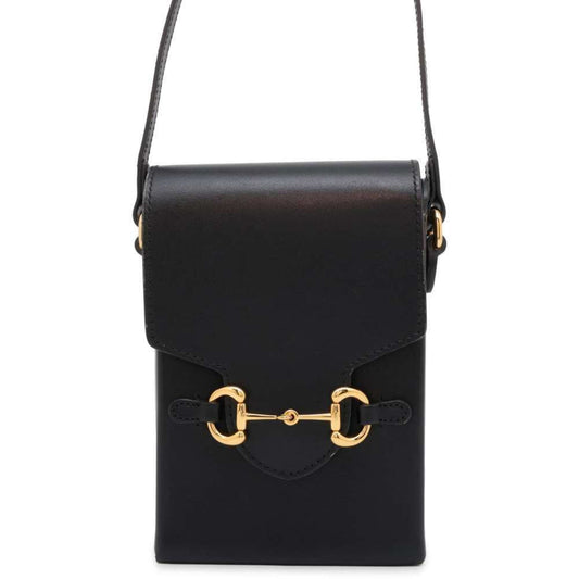 Gucci Horsebit Black Leather Shoulder Bag ()