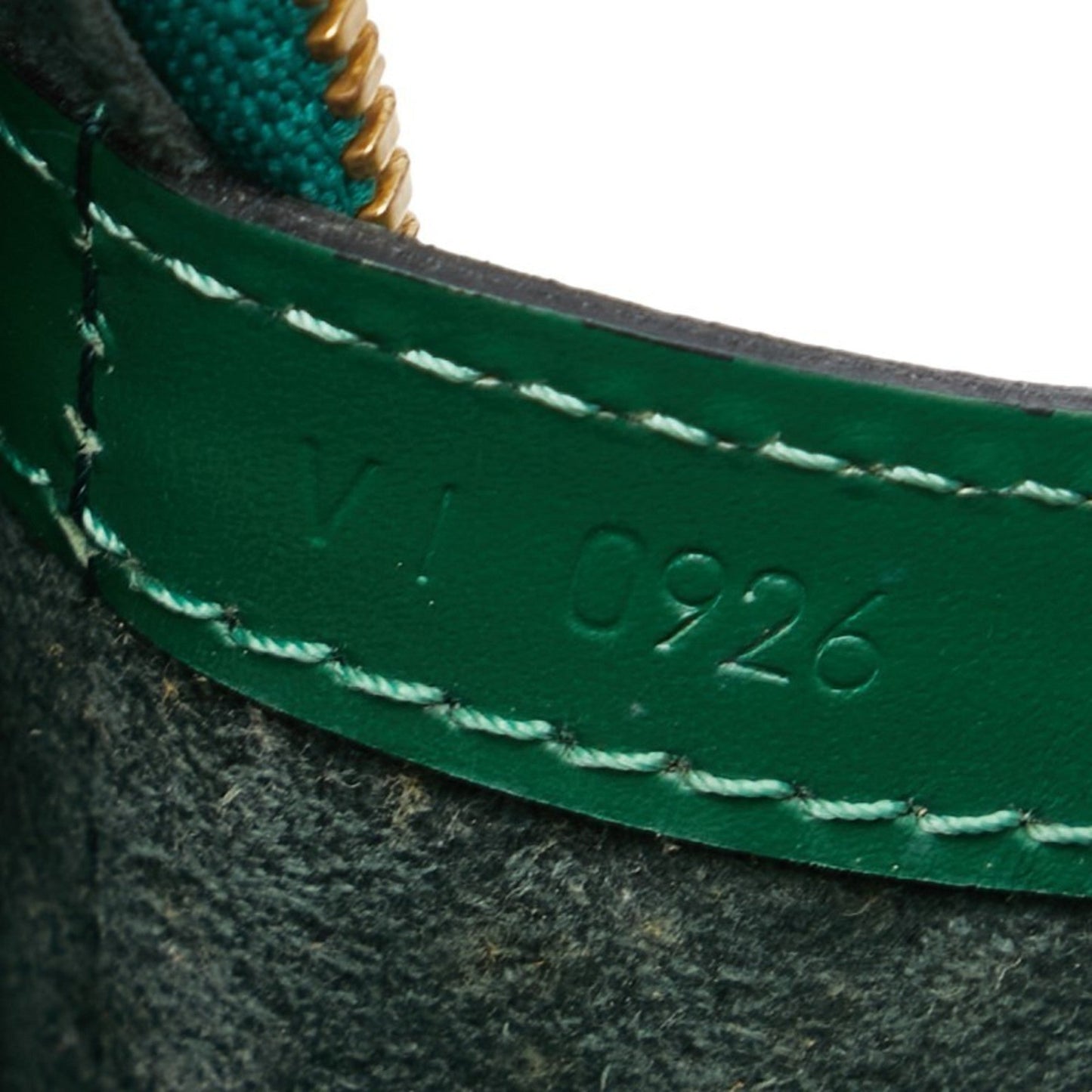 Louis Vuitton Borneo Green Leather Shoulder Bag Tote Bag