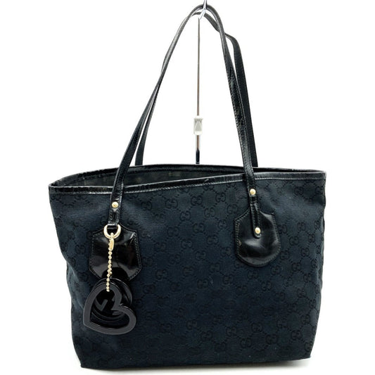 Gucci Black Gg Canvas Handbag Tote Bag ()