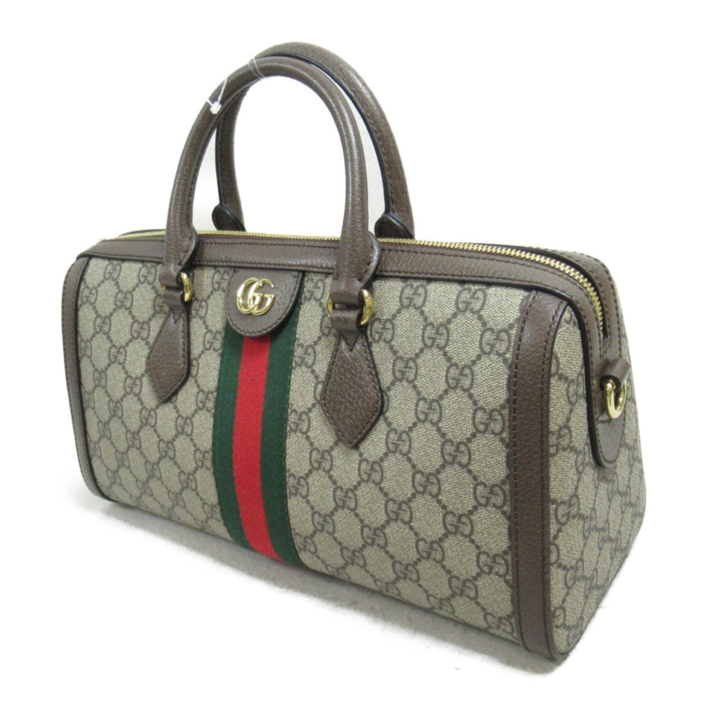 Gucci Beige Brown Gg Supreme Boston Bag