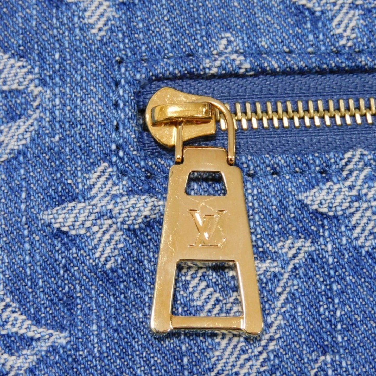Louis Vuitton Blue Monogram Denim Canvas Leather Shoulder Bag Sling Bag