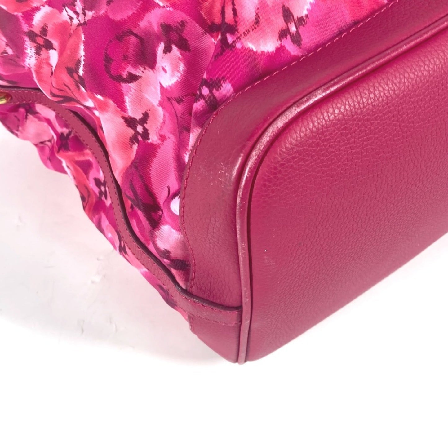 Louis Vuitton Indian Rose Pink Nylon Leather Shoulder Bag Tote Bag