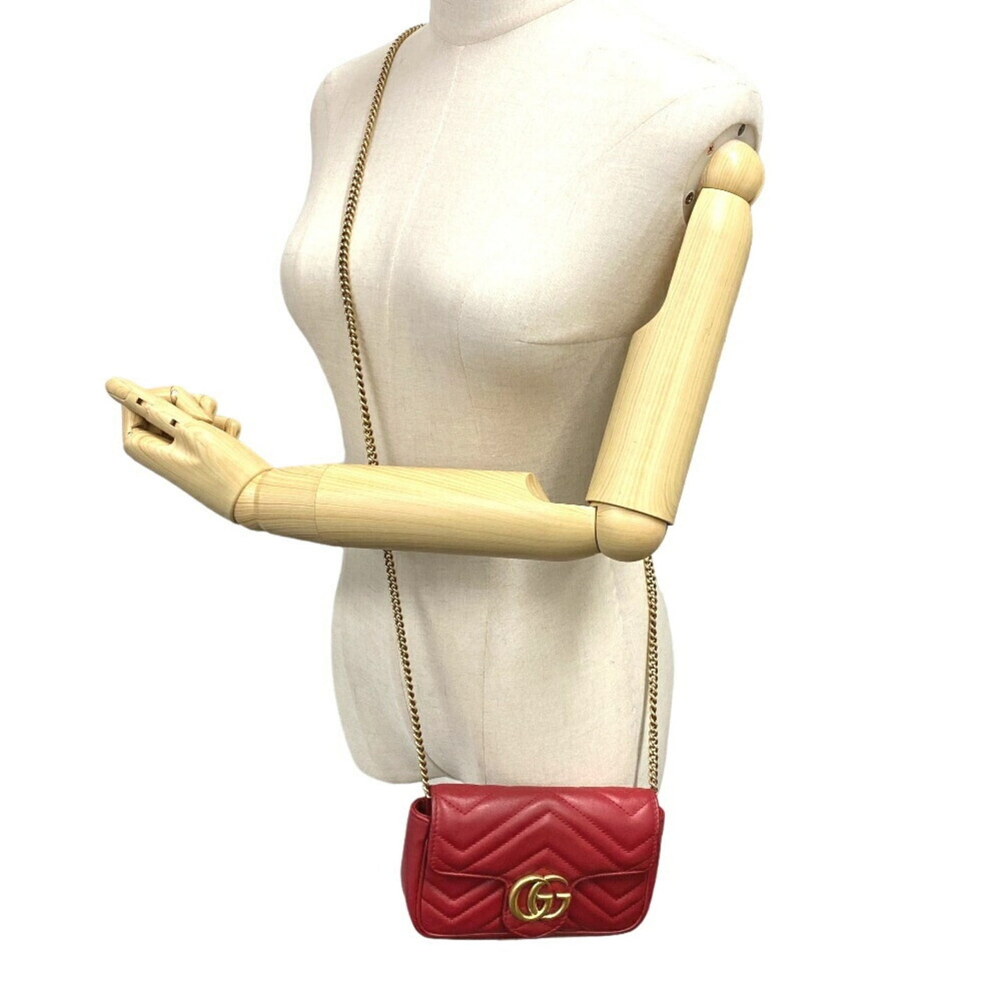 Gucci Red Color Leather Shoulder Bag