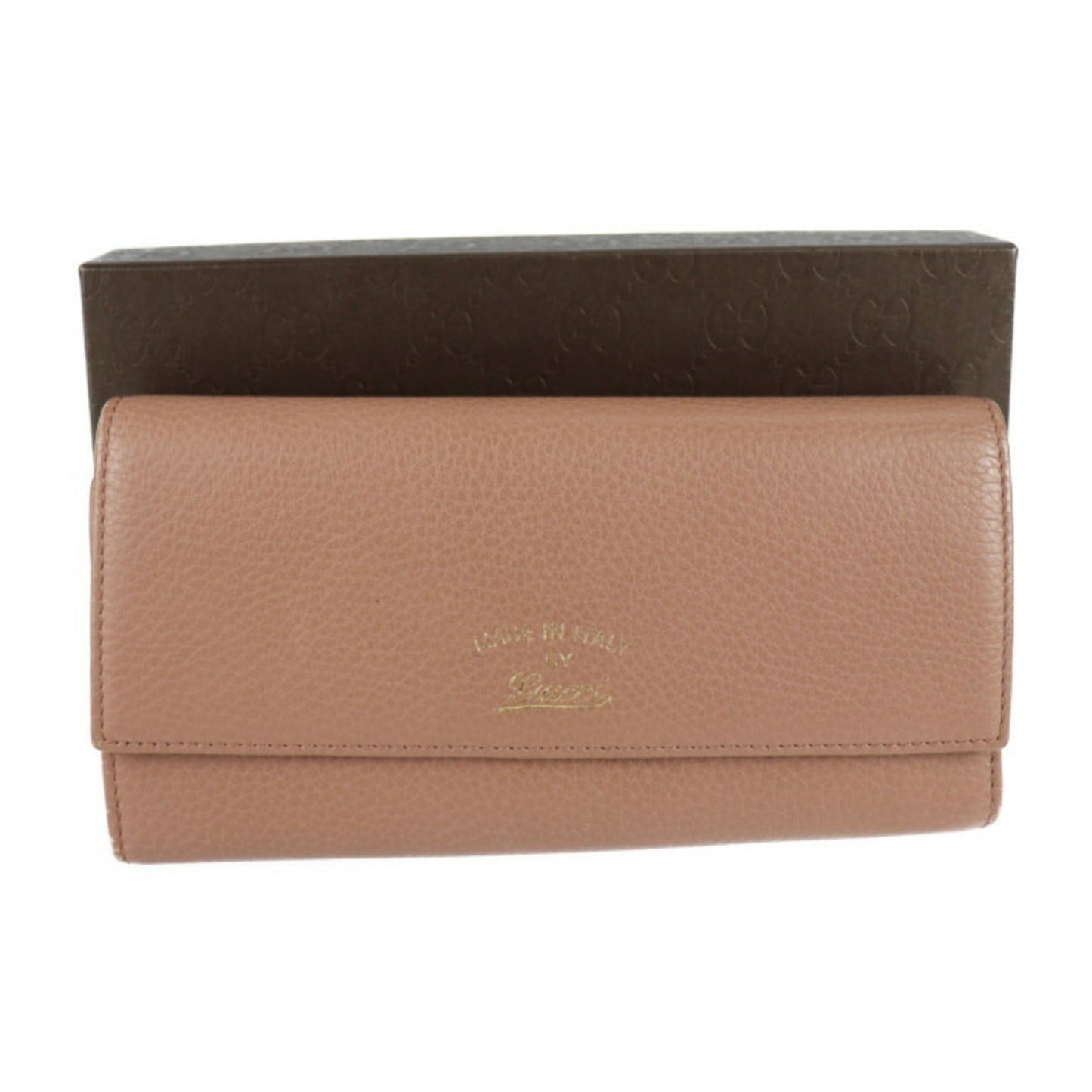 Gucci Gucci Swing Brown Pink Leather Long Wallet (Bi-Fold)