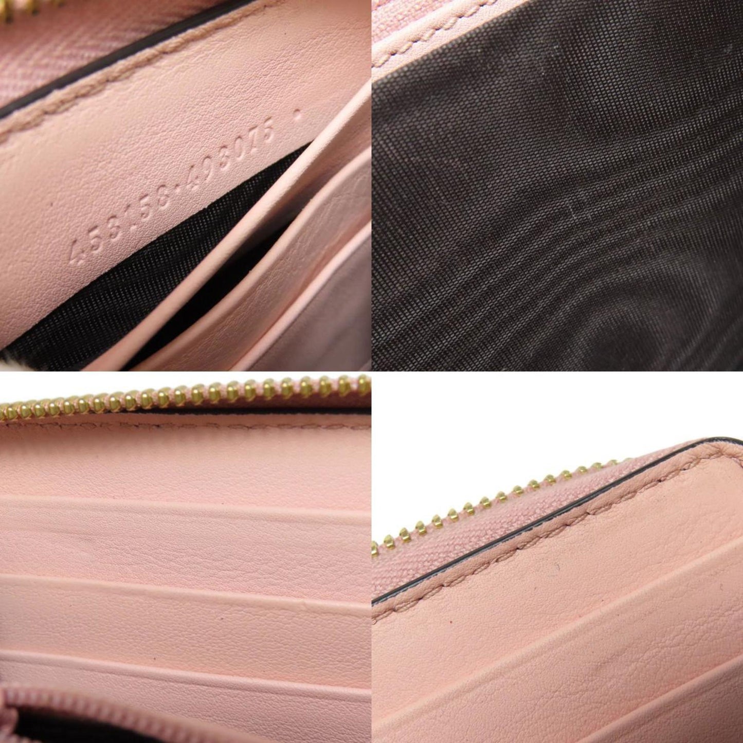 Gucci Pink Leather Long Wallet (Bi-Fold)