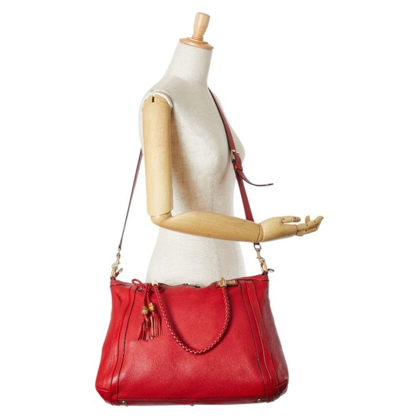 Gucci Red Color Leather Handbag Shoulder Bag