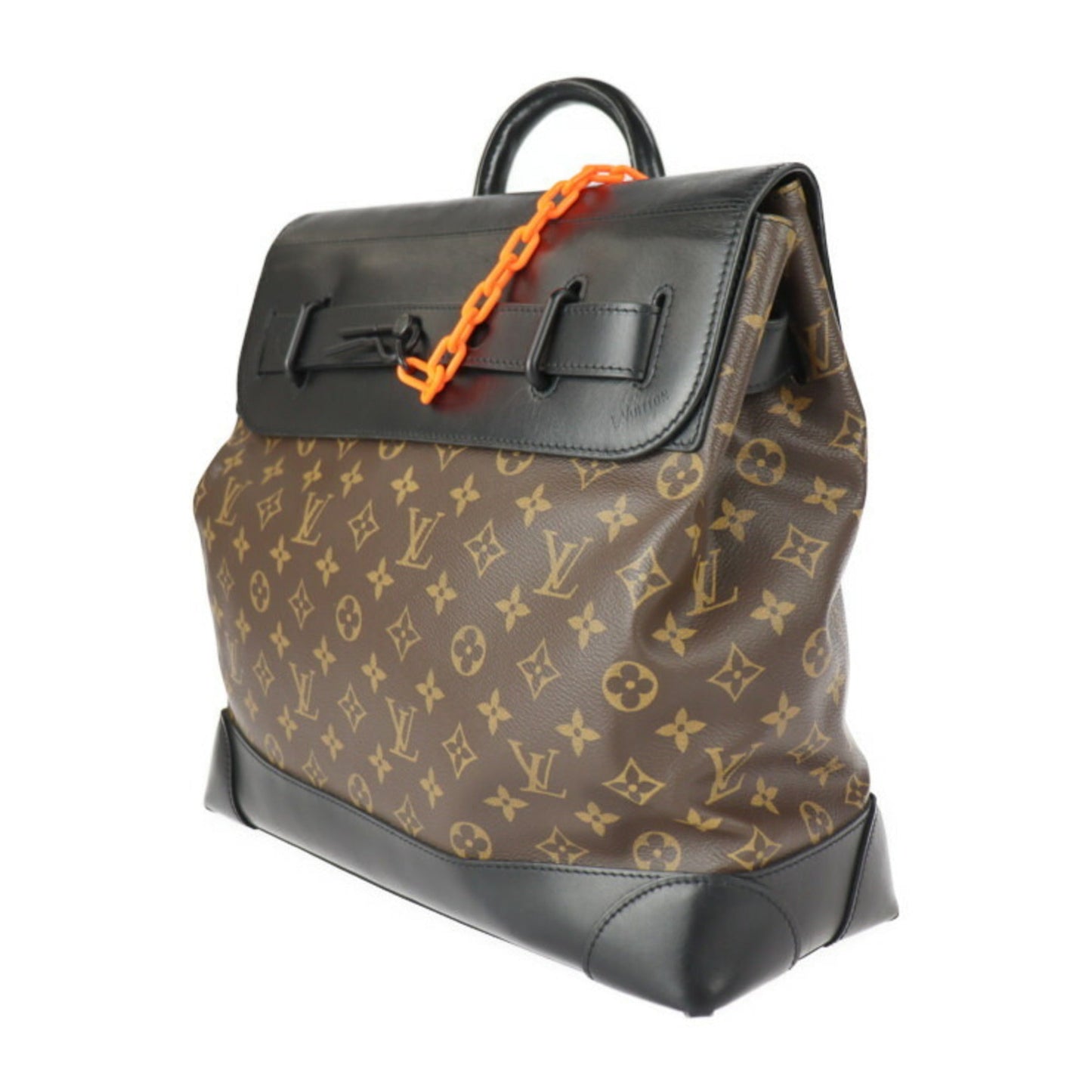 Louis Vuitton Black Brown Monogram Canvas Leather Handbag Shoulder Bag Tote Bag