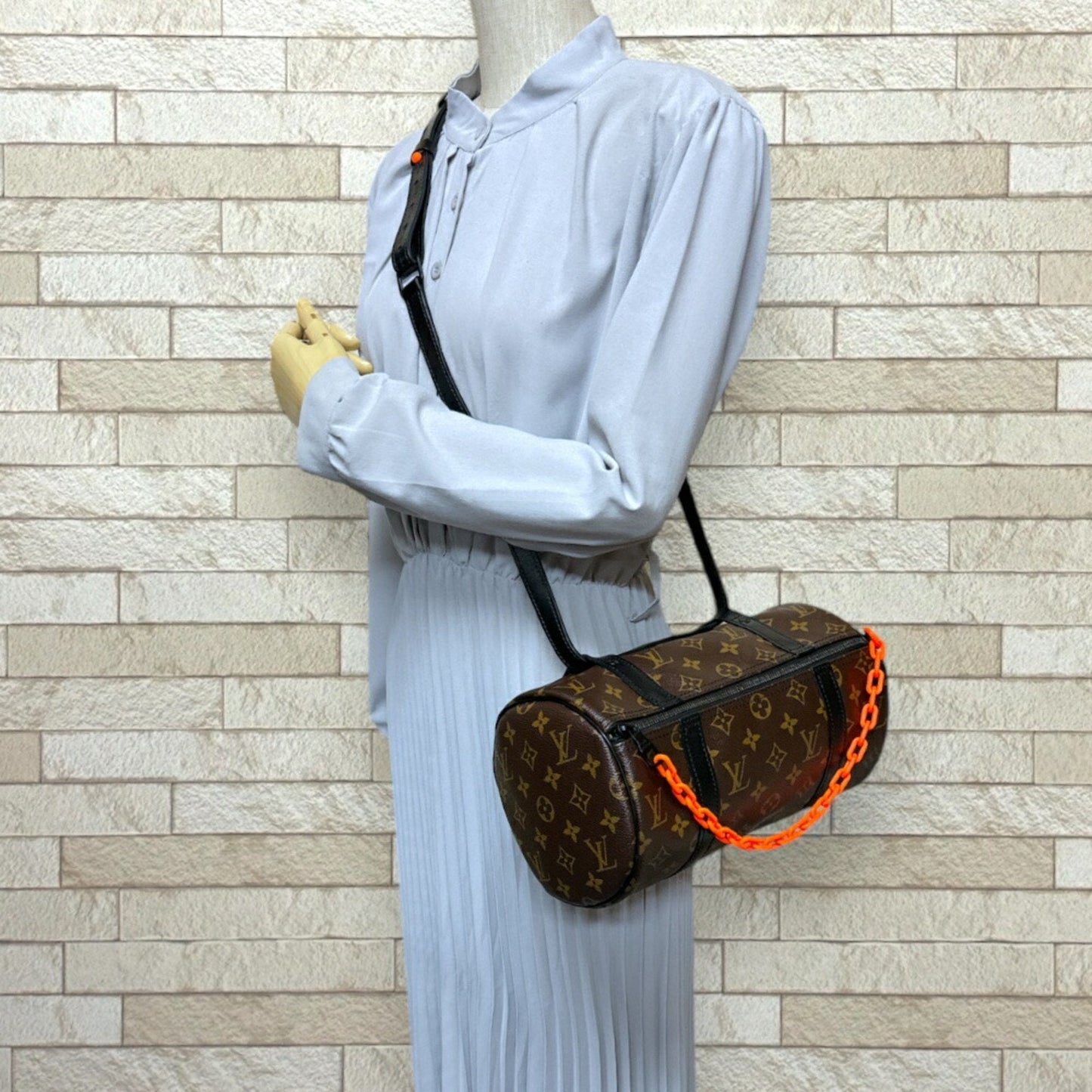 Louis Vuitton Black Brown Orange Monogram Shoulder Bag