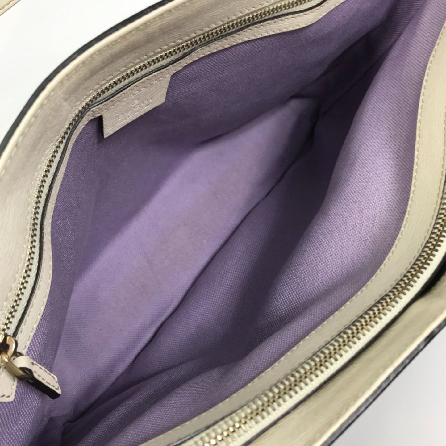 Gucci White Leather Tote Bag