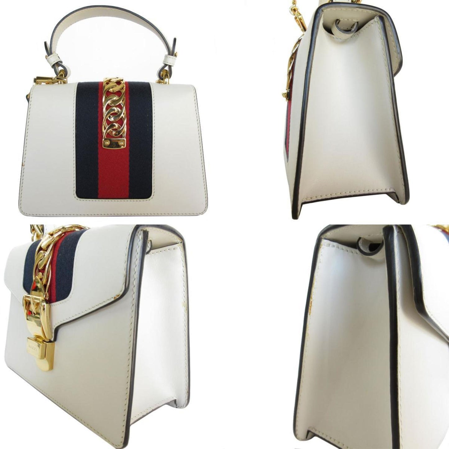 Gucci Off-White Leather Handbag Shoulder Bag