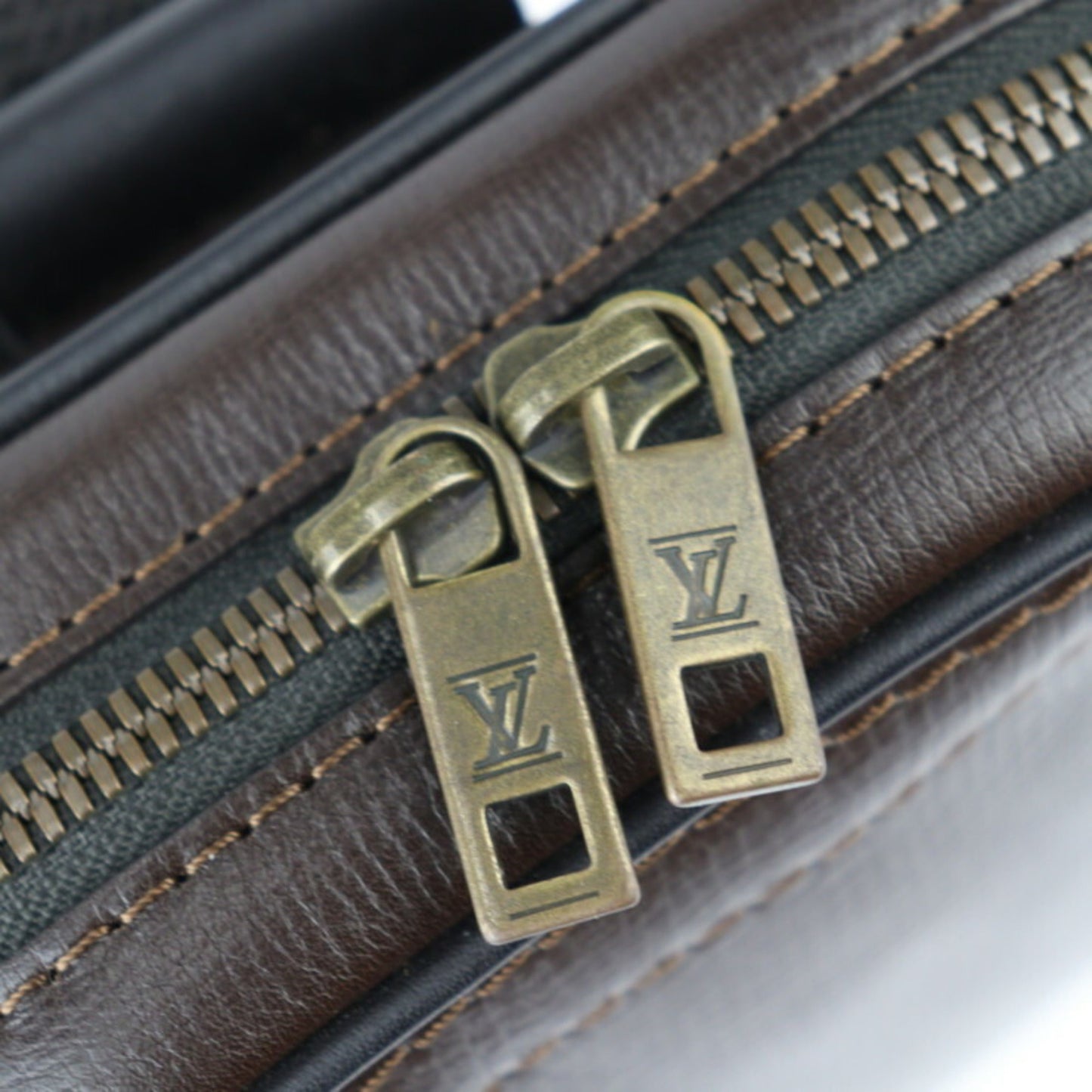 Louis Vuitton Coffee Leather Fanny Pack Shoulder Bag Sling Bag