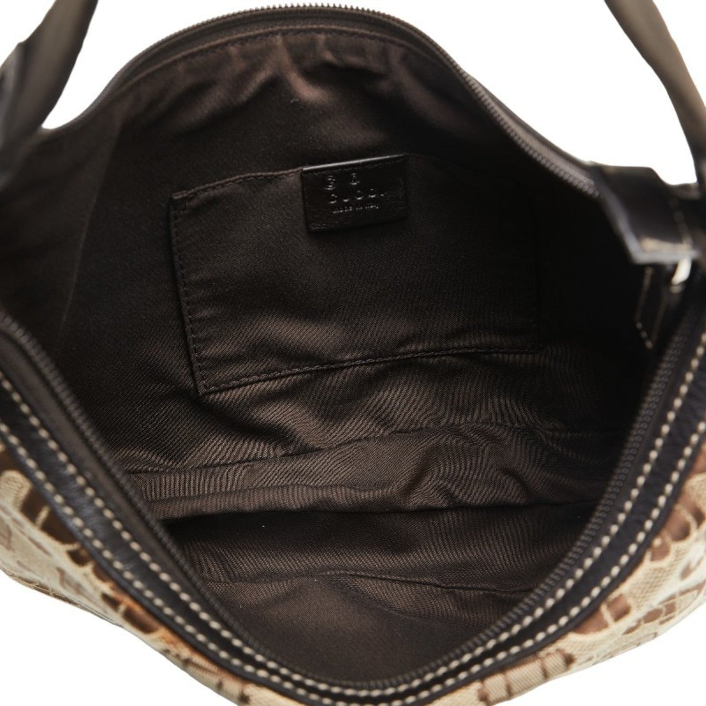 Gucci Beige Brown Canvas Leather Handbag Shoulder Bag