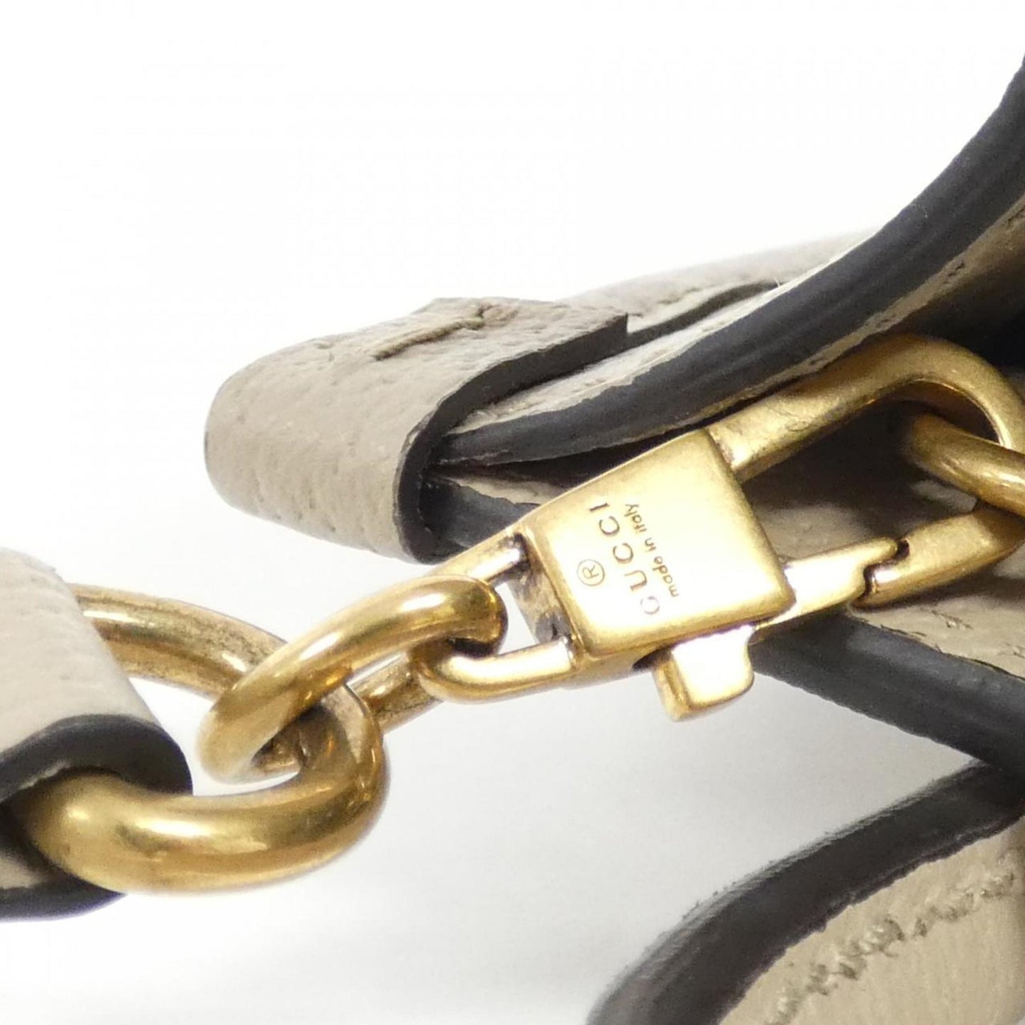 Gucci Beige White Gg Supreme Leather Handbag