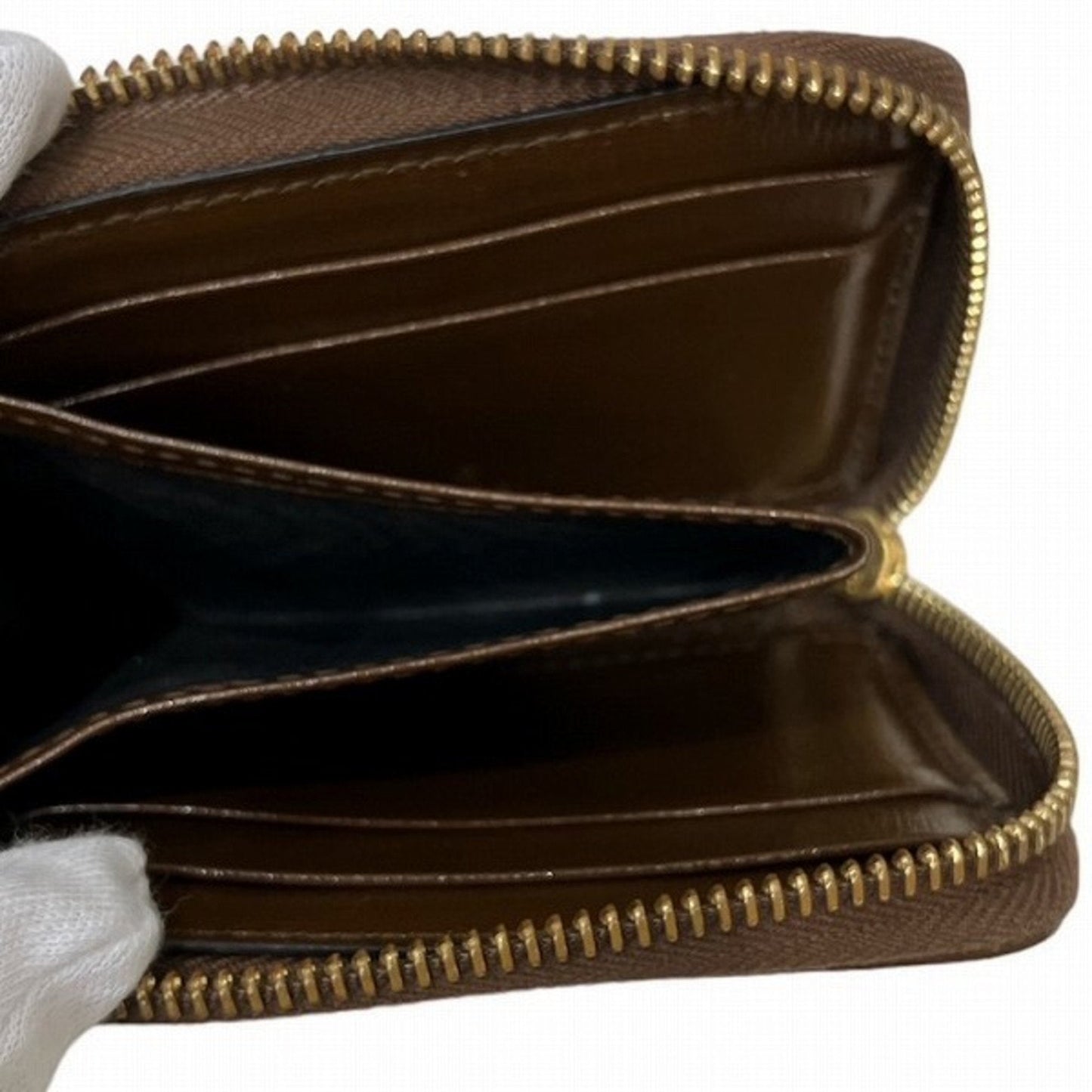 Gucci Beige Brown Leather Gg Supreme Coin Purse/Coin Case