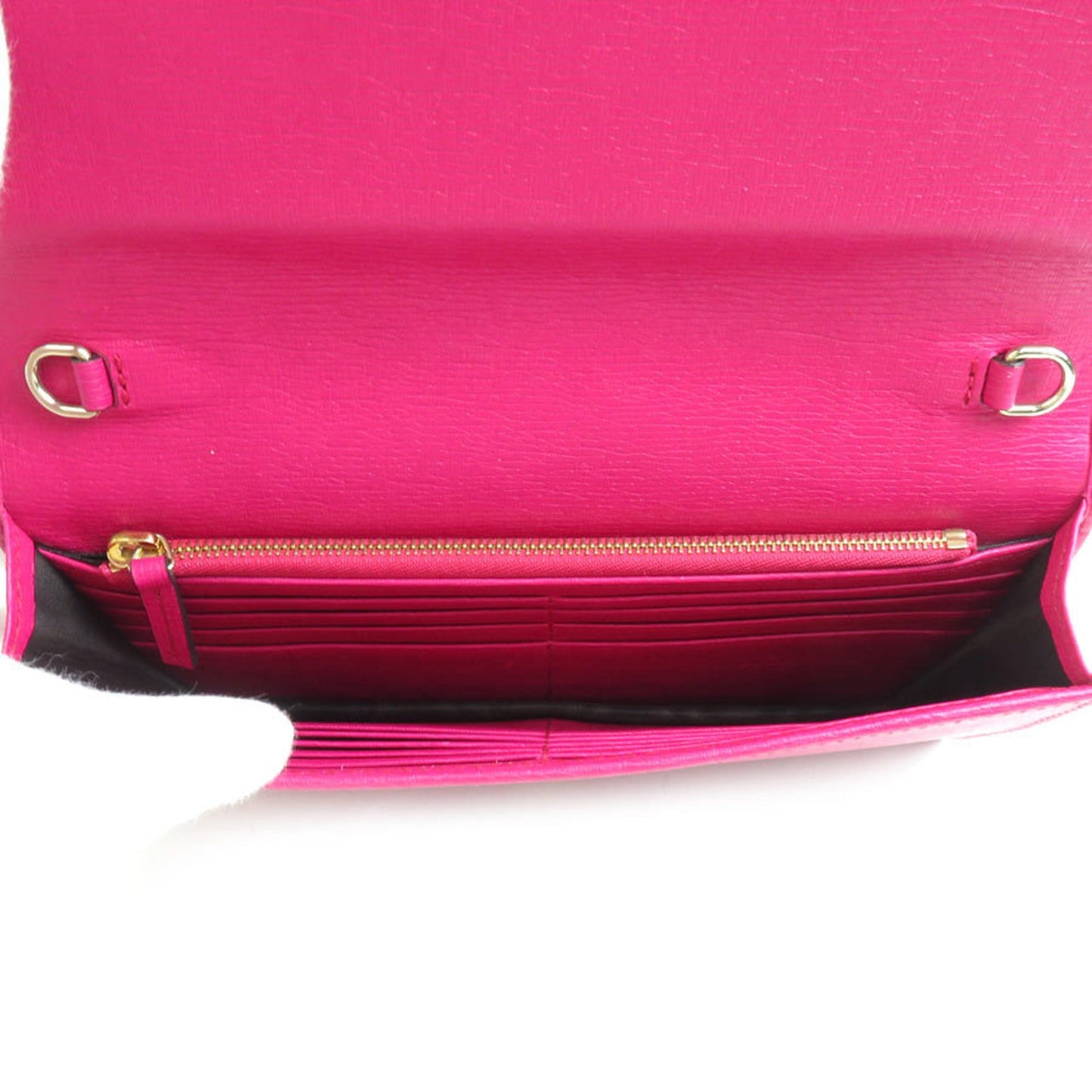 Gucci Pink Leather Chain/Shoulder Wallet